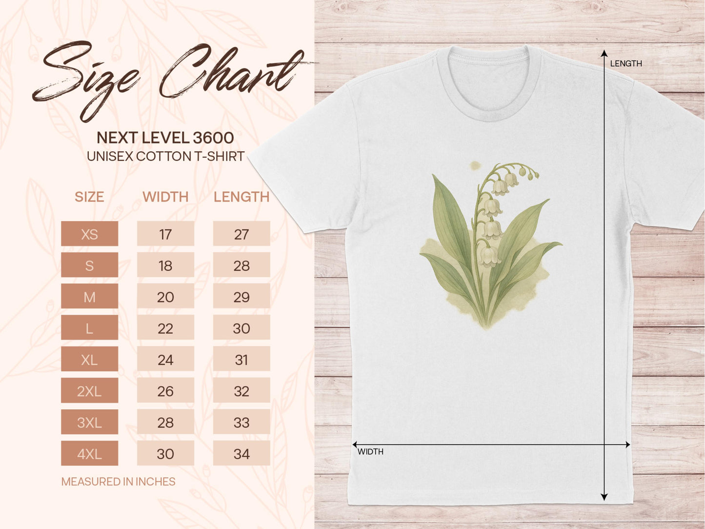 Floral Lily Design Unisex Cotton T-Shirt product type