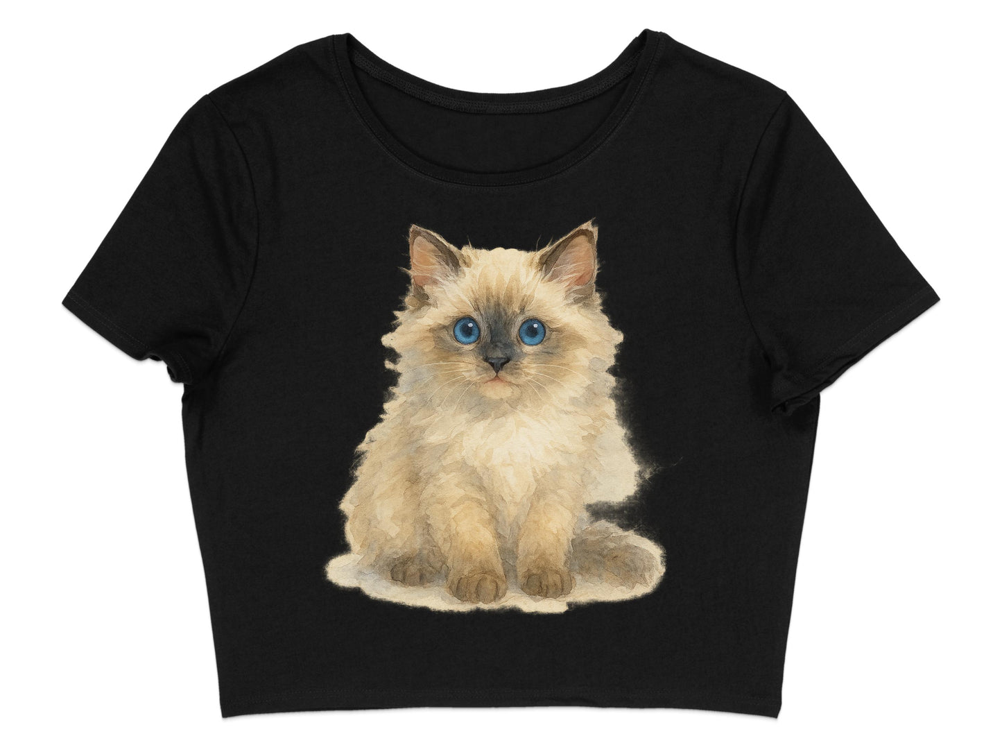 Cute Fluffy Kitten Graphic Comfortable Womens T-shirt product