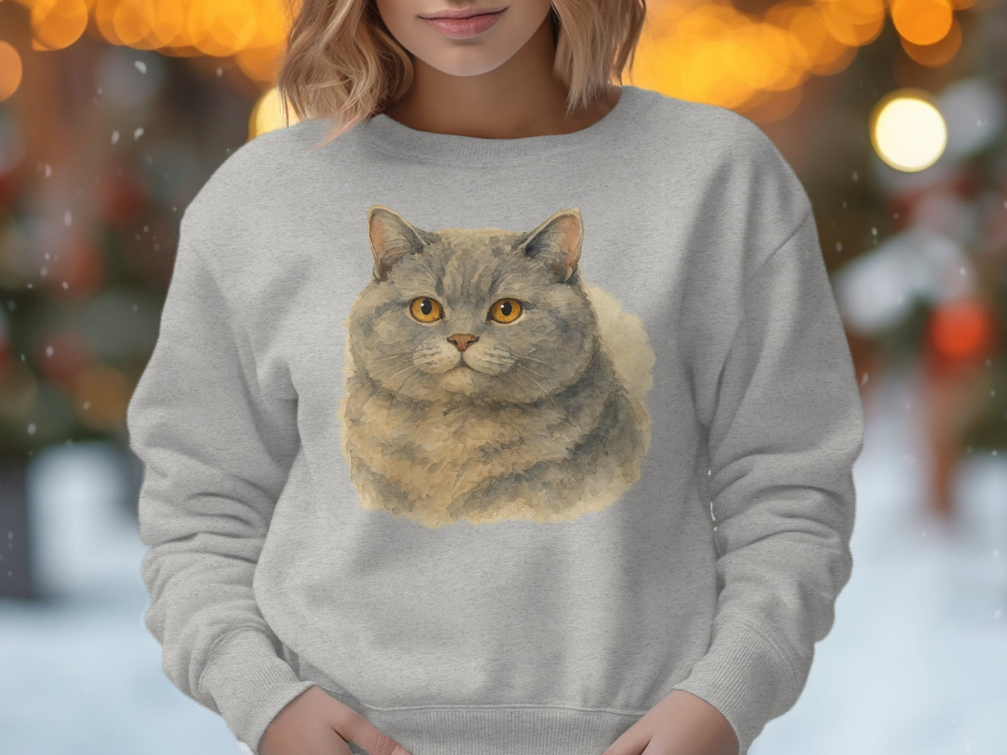 Cute Gray Cat Graphic Comfort Fit Sweatshirt product