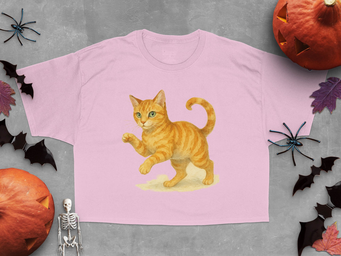 Cute Halloween Cat Graphic Short Sleeve Shirt product