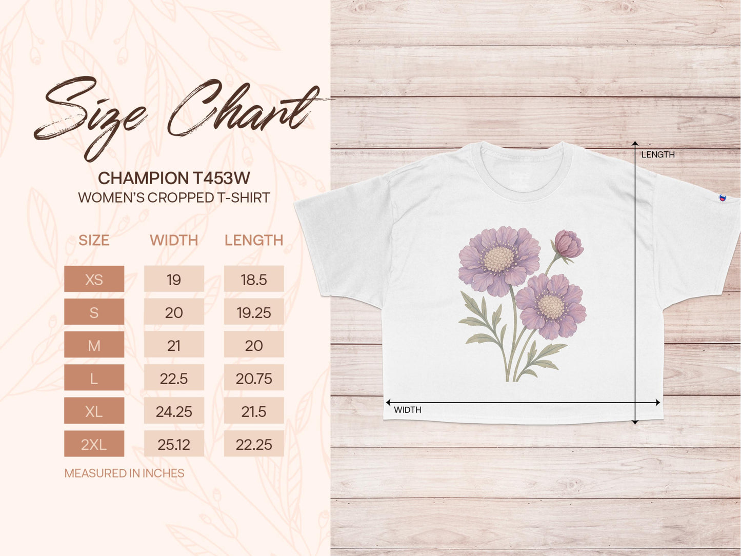 Women's Cropped T-Shirt with Floral Design product type