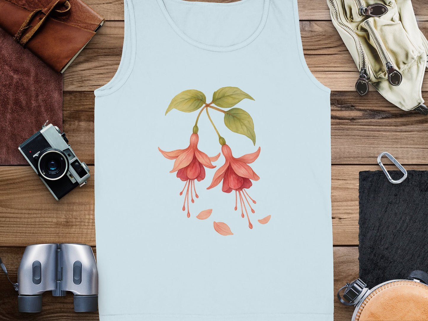 Fuchsia Flower Design Sleeveless Tank Top product