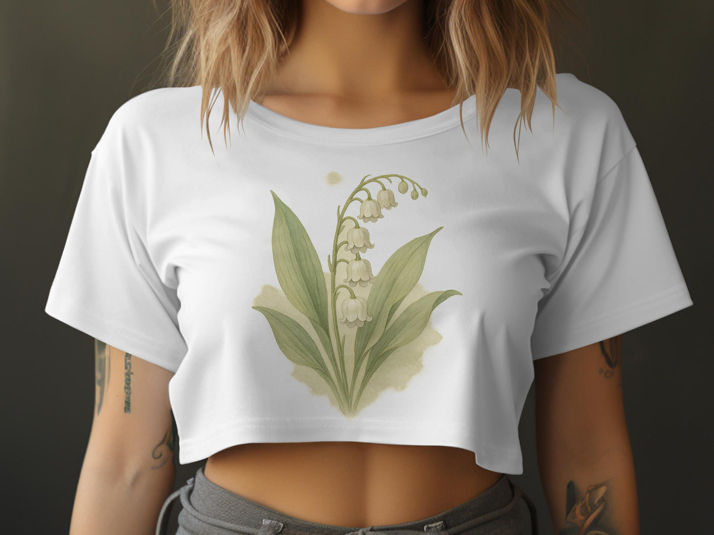 Artistic Lily of the Valley Graphic Crop Top product