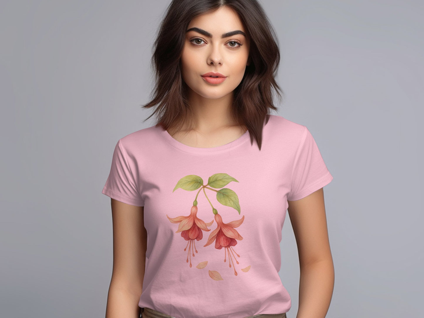 Beautiful Floral Graphic Tee Shirt Casual Product Type