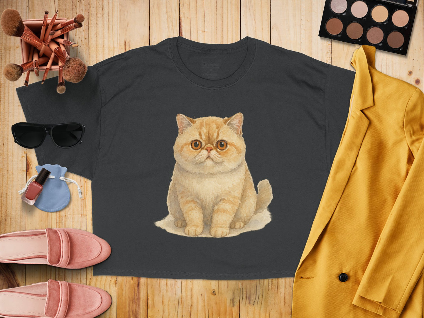 Cute Red Cat Graphic Tee Casual Fashion Product