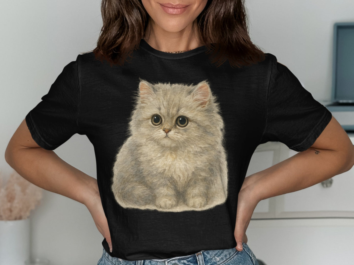 Cute Fluffy Kitten Graphic Tee shirt product type
