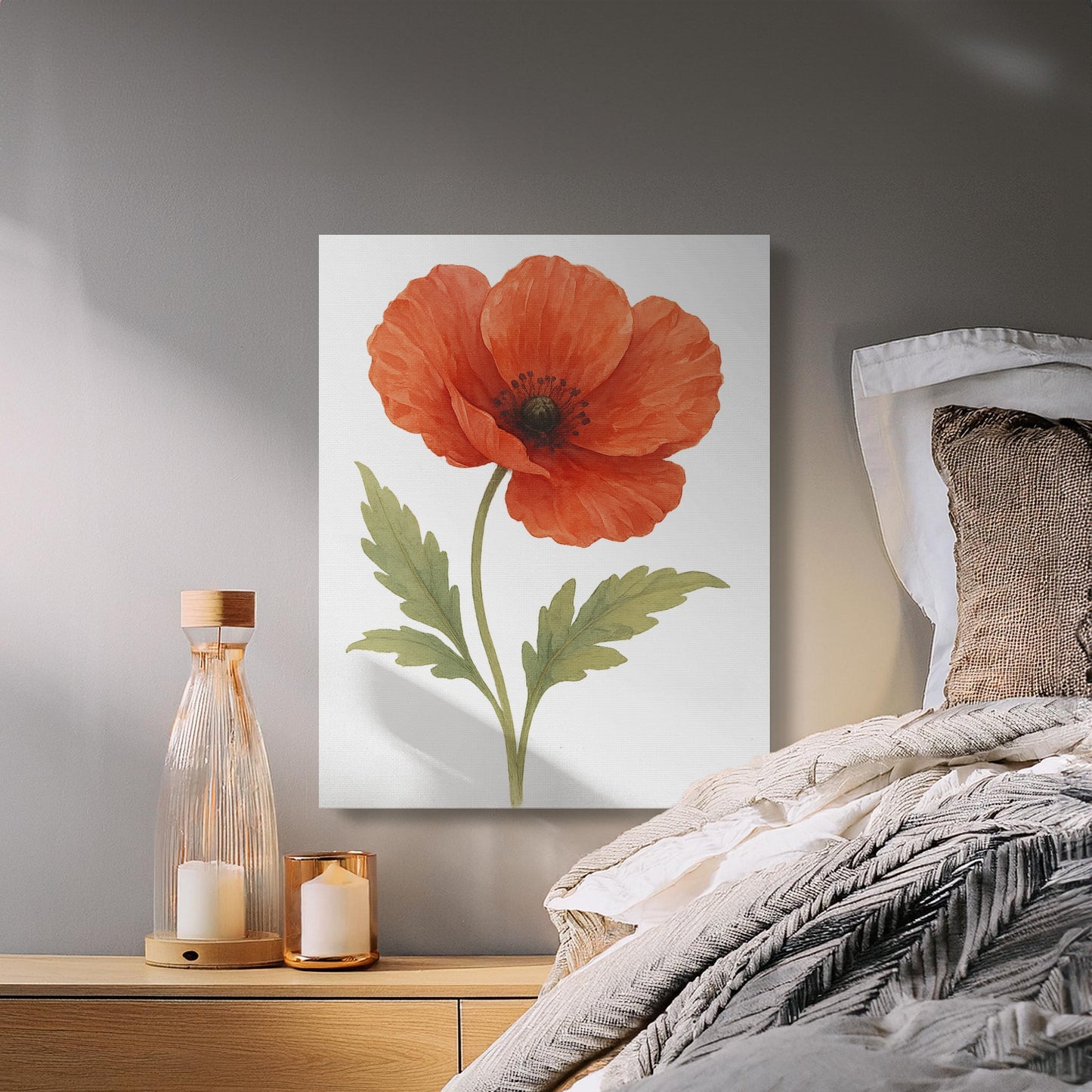 Elegant Floral Wall Decor Poppy Blossom Canvas product type
