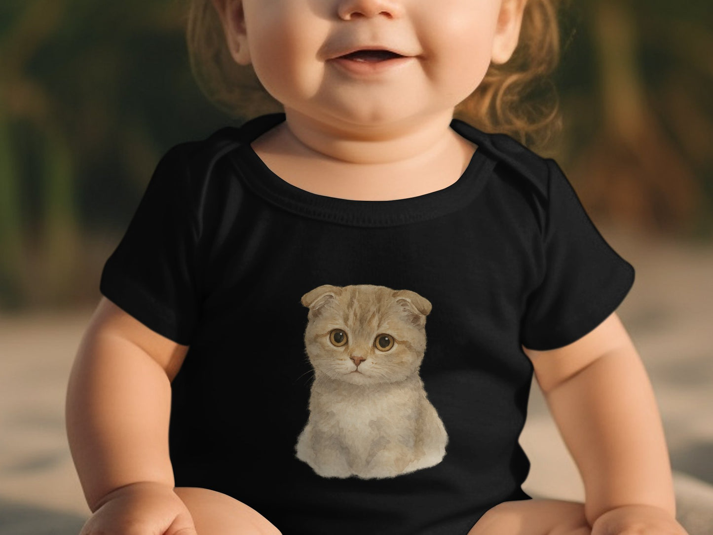 Cute Baby Onesie with Adorable Kitten Graphic product type