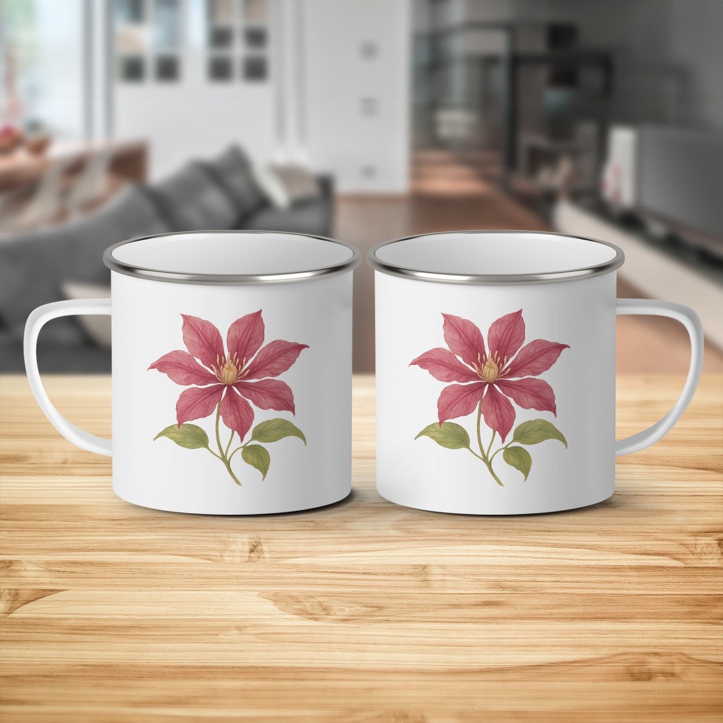 Floral Design Red Petals White Background Mug product