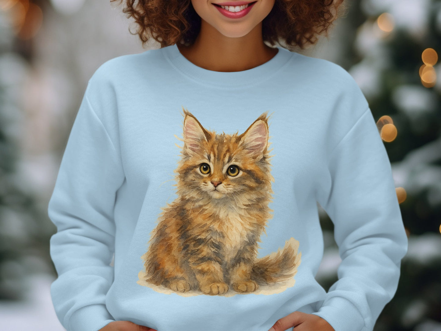 Cute Furry Kitten Printed Design on Cozy Sweatshirt product