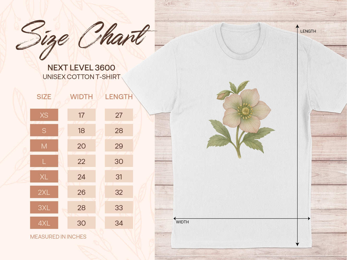 Elegant Floral Design on White Unisex T-Shirt product type