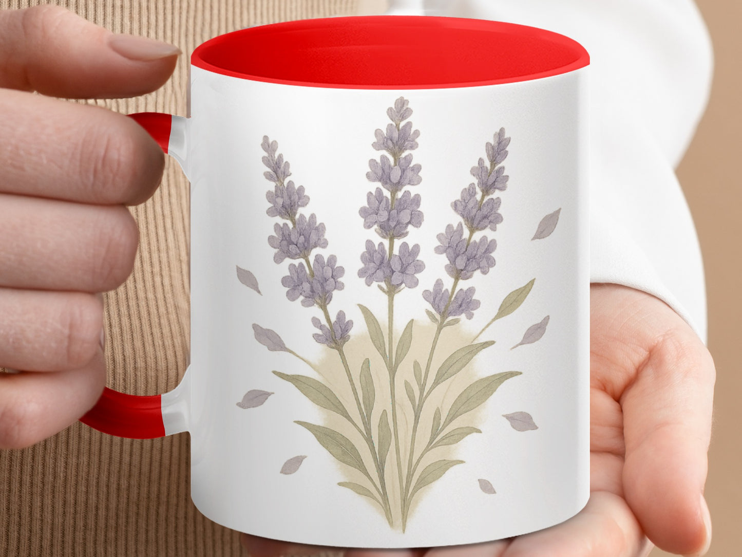 Charming Lavender Flower Design Ceramic Mug product