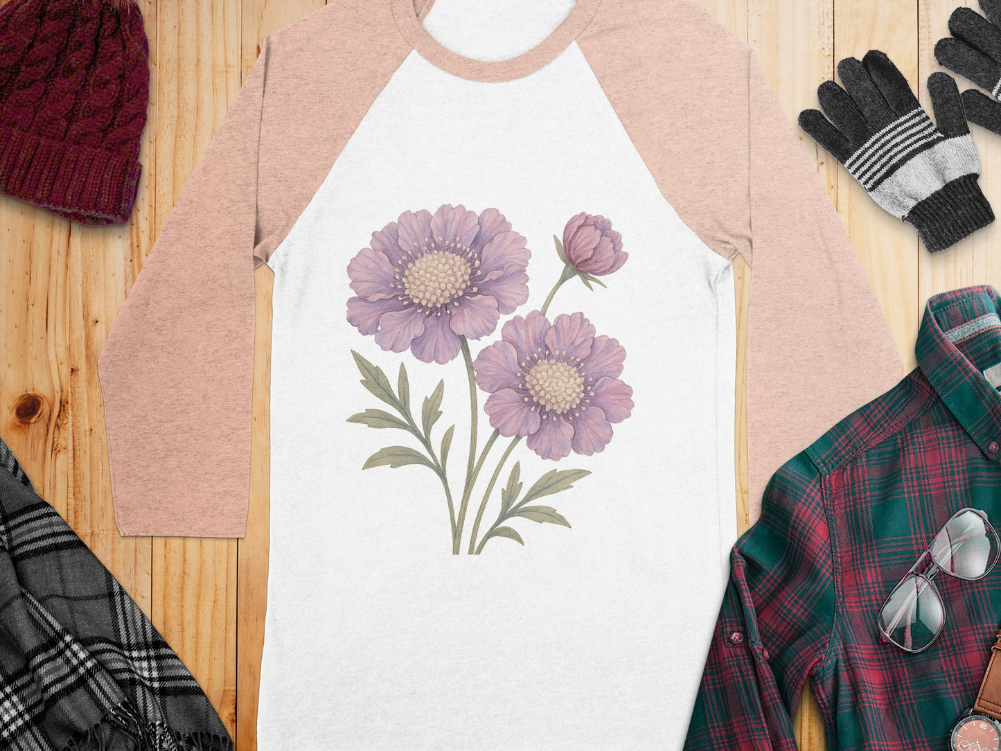 Beautiful Pink Floral Design Long Sleeve Shirt product