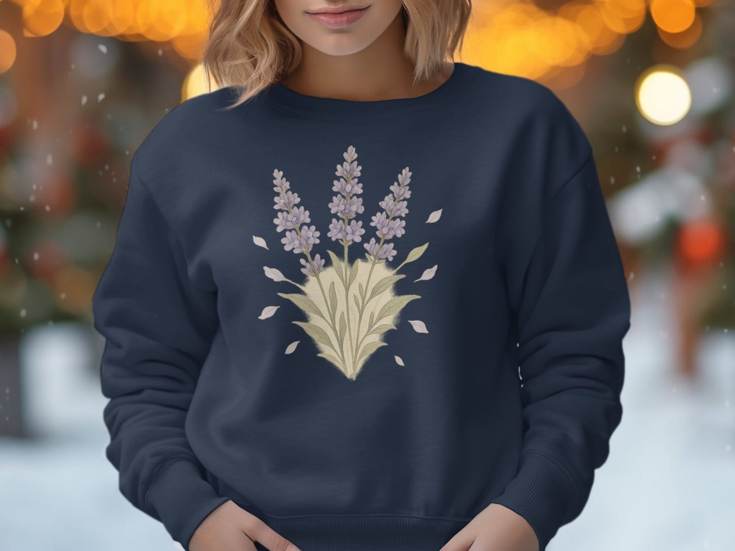 Beautiful Floral Lavender Print Sweatshirt product