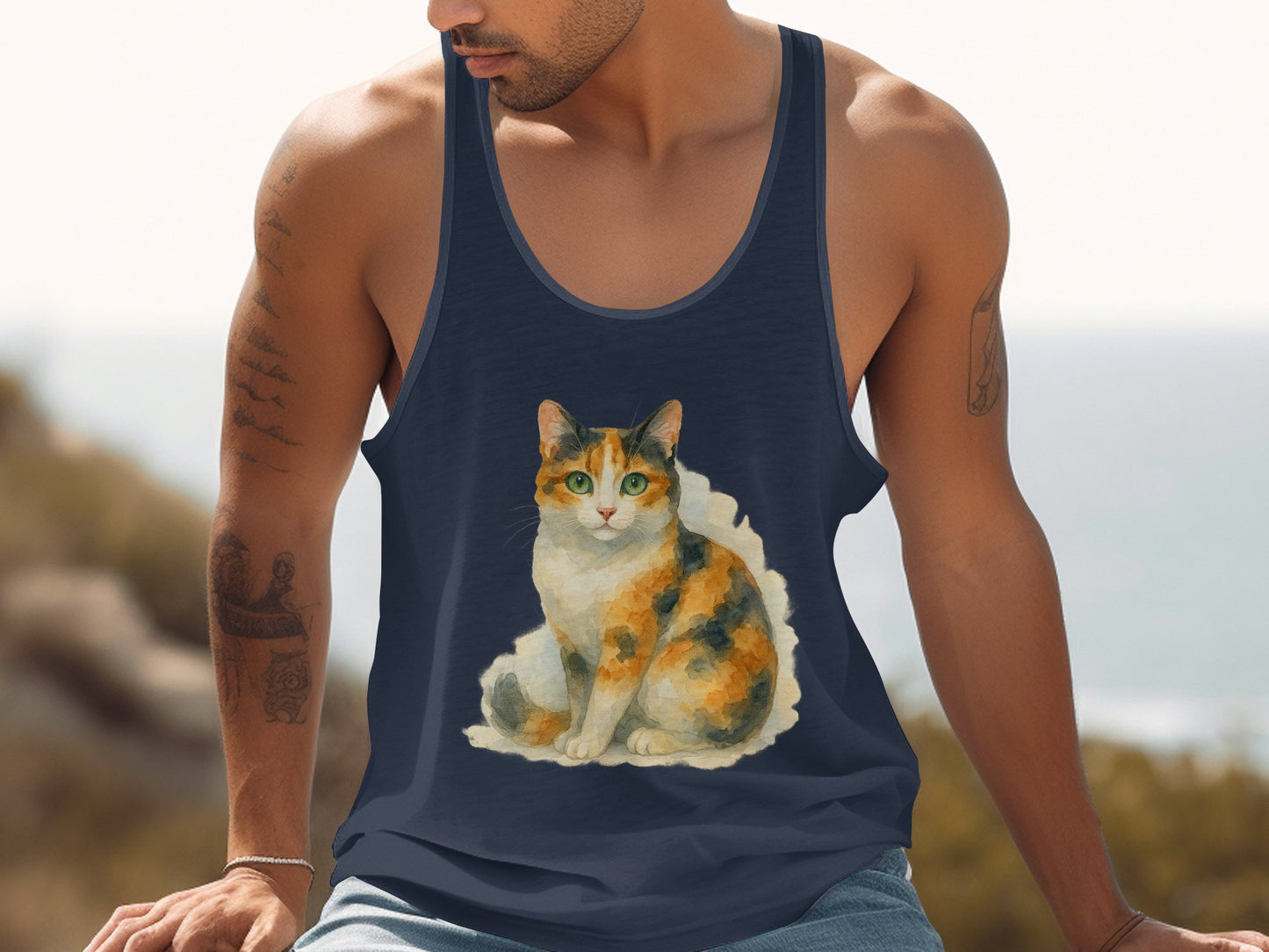 Calico Cat Print Sleeveless Shirt Graphic Tank product type