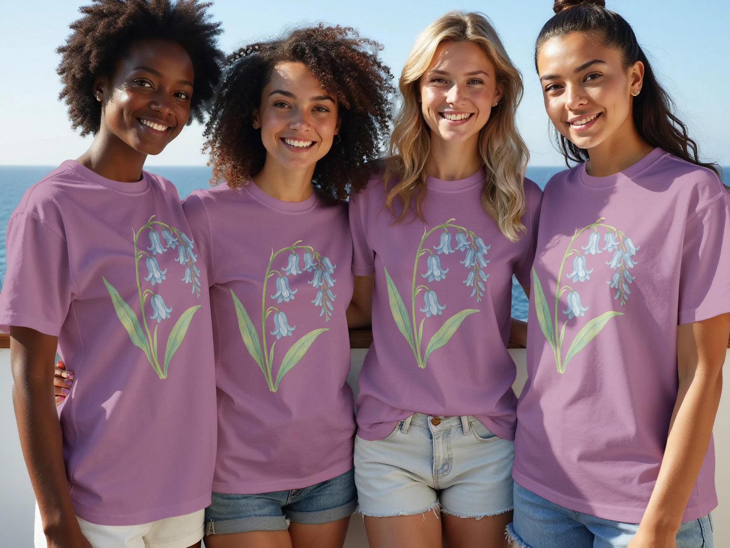 Charming flower design short sleeve t-shirt product