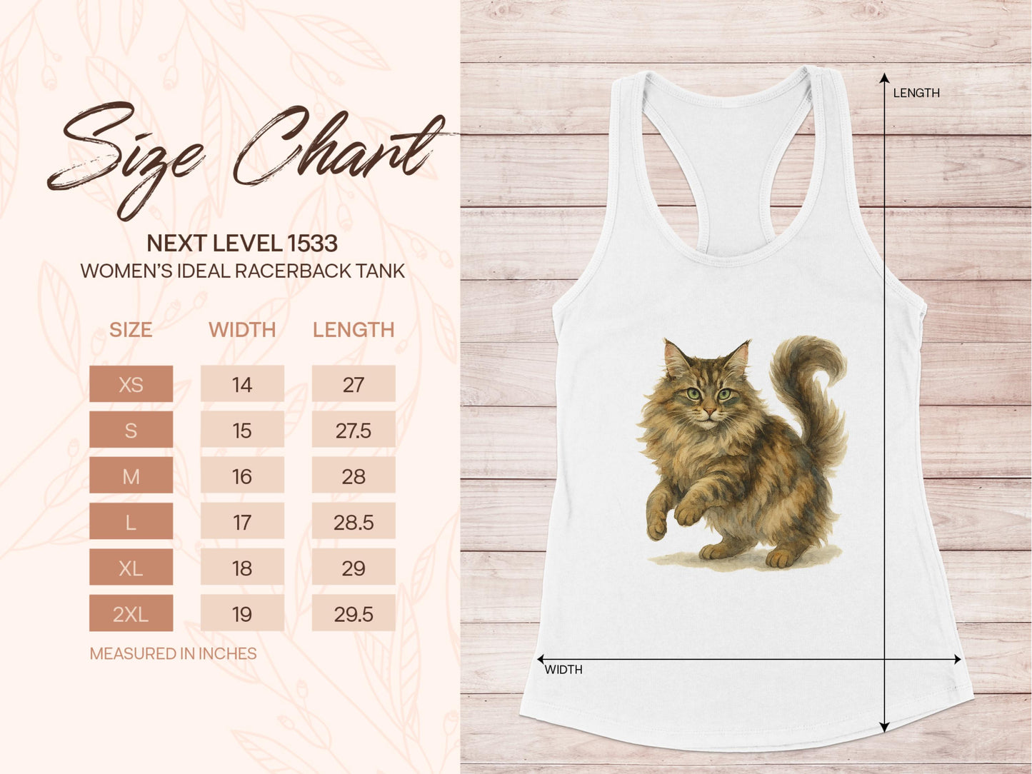 Fluffy Cat Design on Women's Ideal Racerback Tank product type