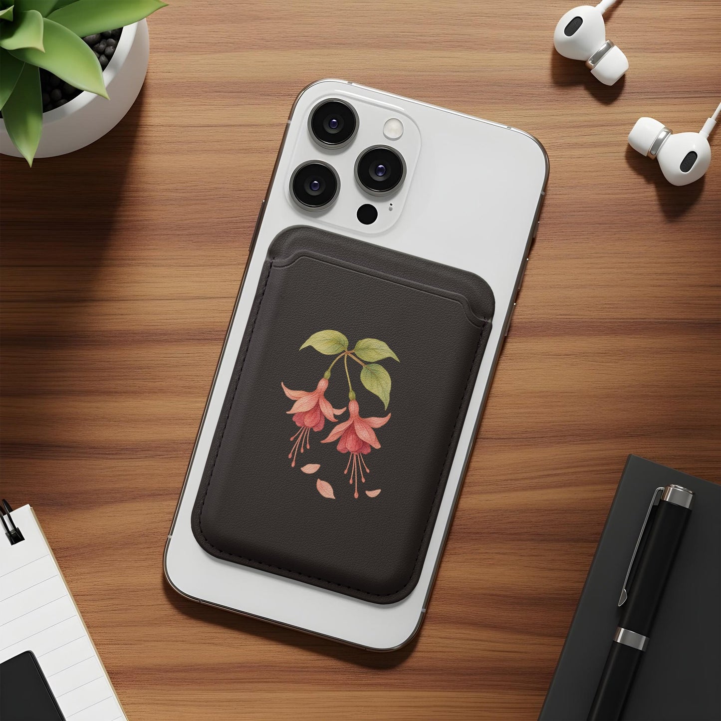 Elegant Floral Design Phone Wallet Accessory Product