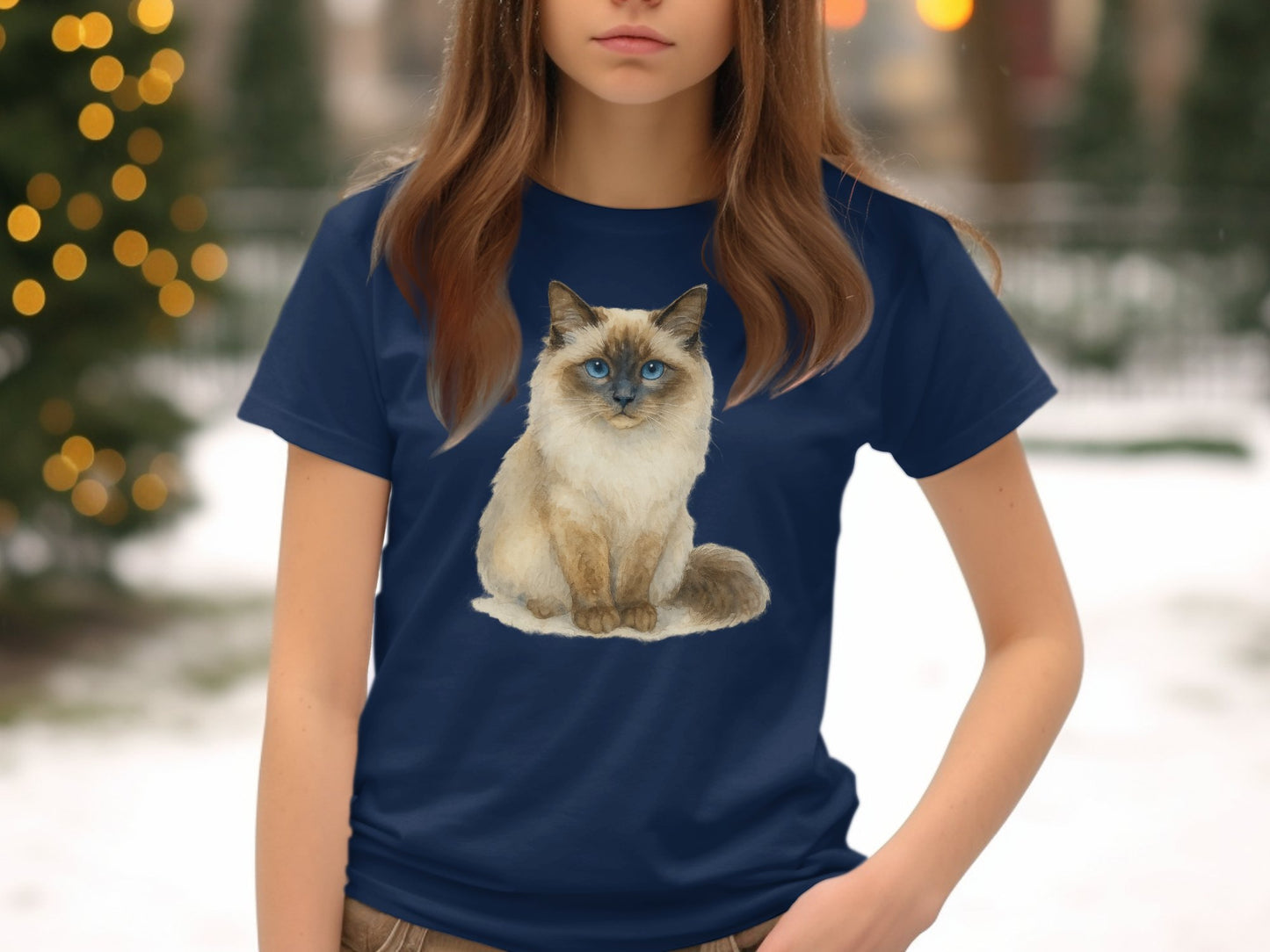 Cute Fluffy Cat Illustration Women's T-Shirt product type