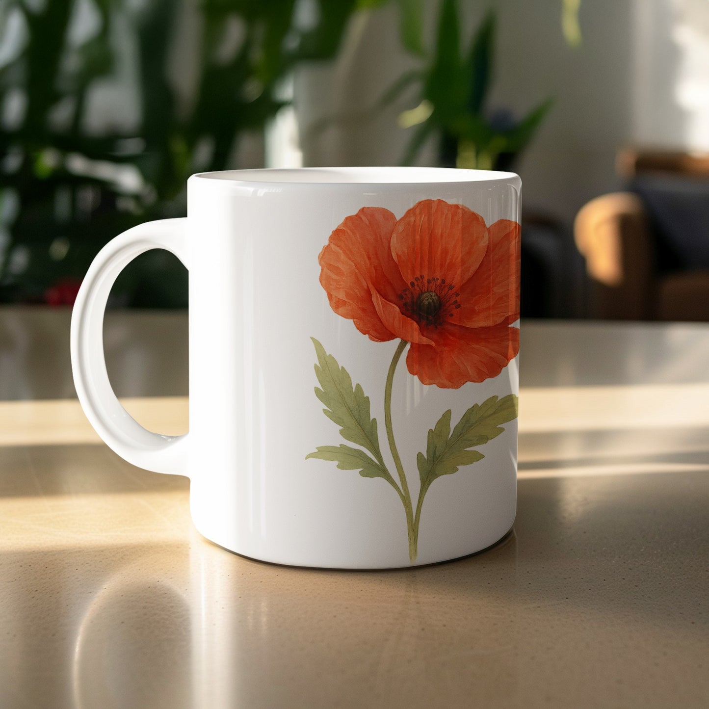 Beautiful Red Poppy Floral Design Coffee Mug product