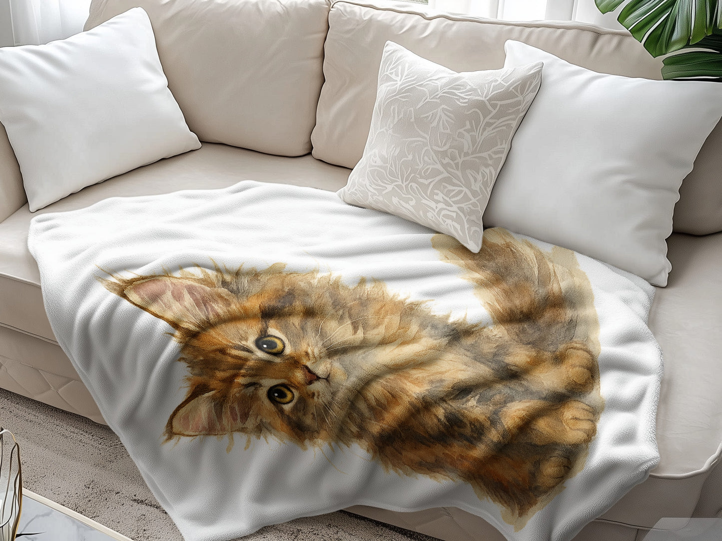 Cozy Cat Illustration Blanket for Cat Lovers product type