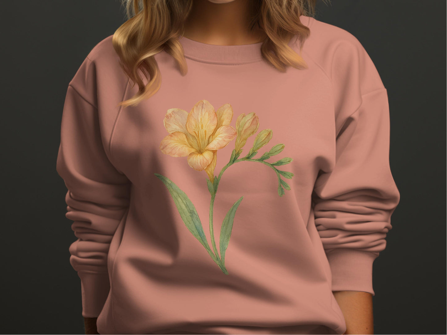 Elegant Floral Embroidery Crewneck Sweatshirt product