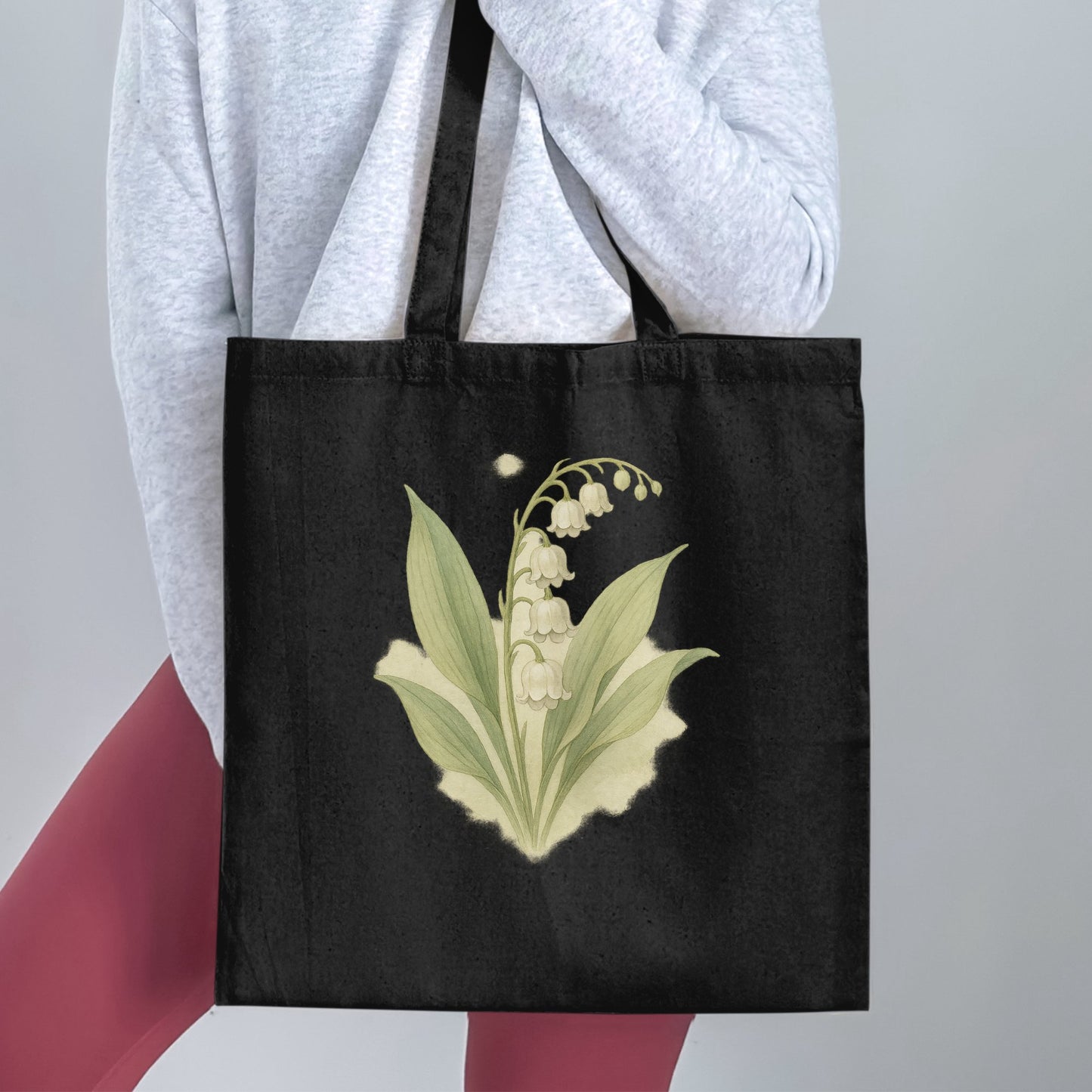 Elegant Black Tote Bag with Floral Design product type