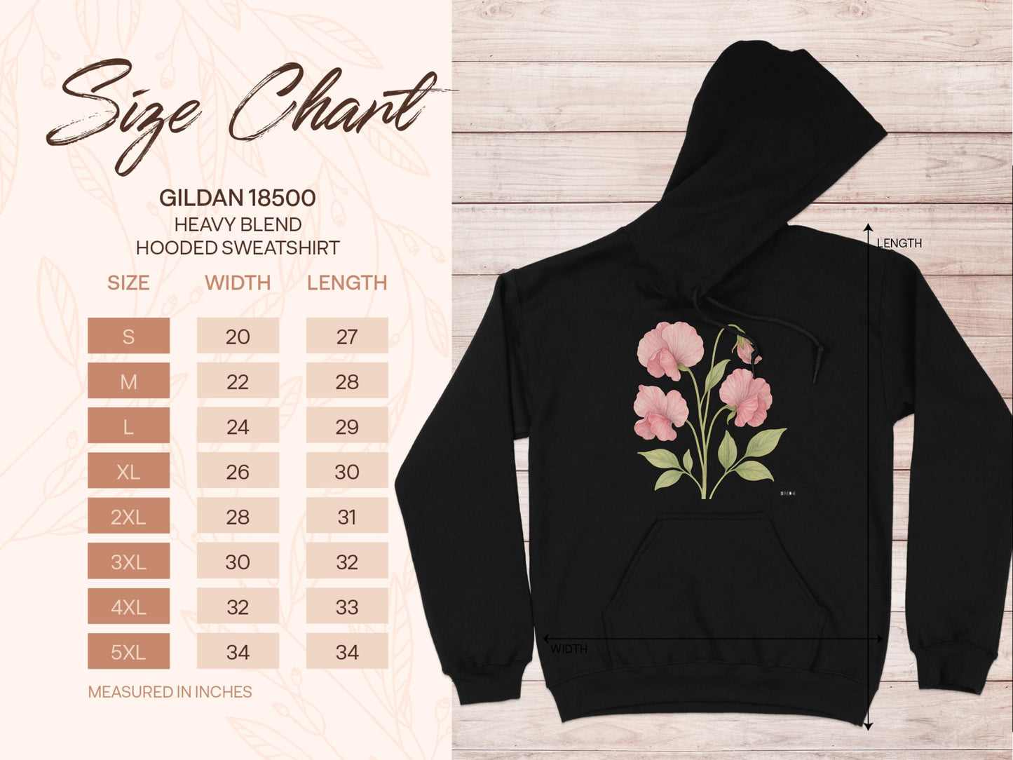 Floral Graphic Black Hooded Sweatshirt product