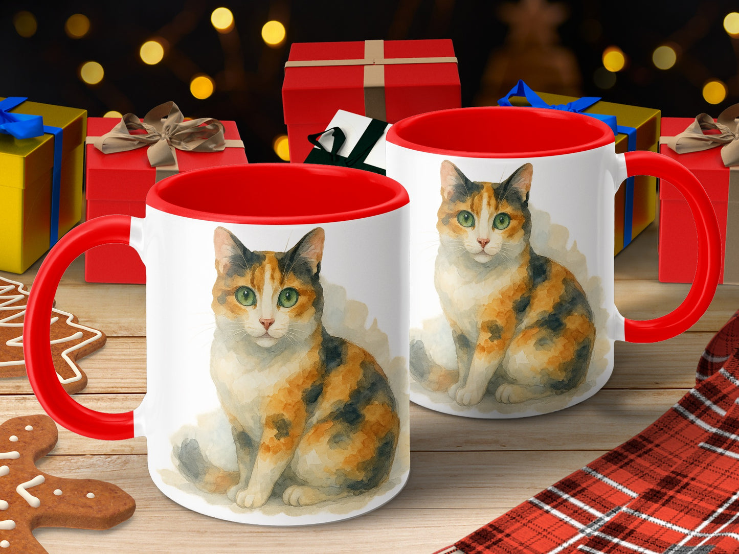 Festive Holiday Gift with Calico Cat Design Mug product
