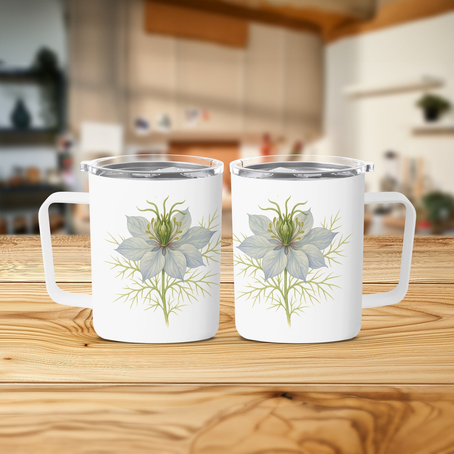 Elegant Flower Print Design Insulated Mug product