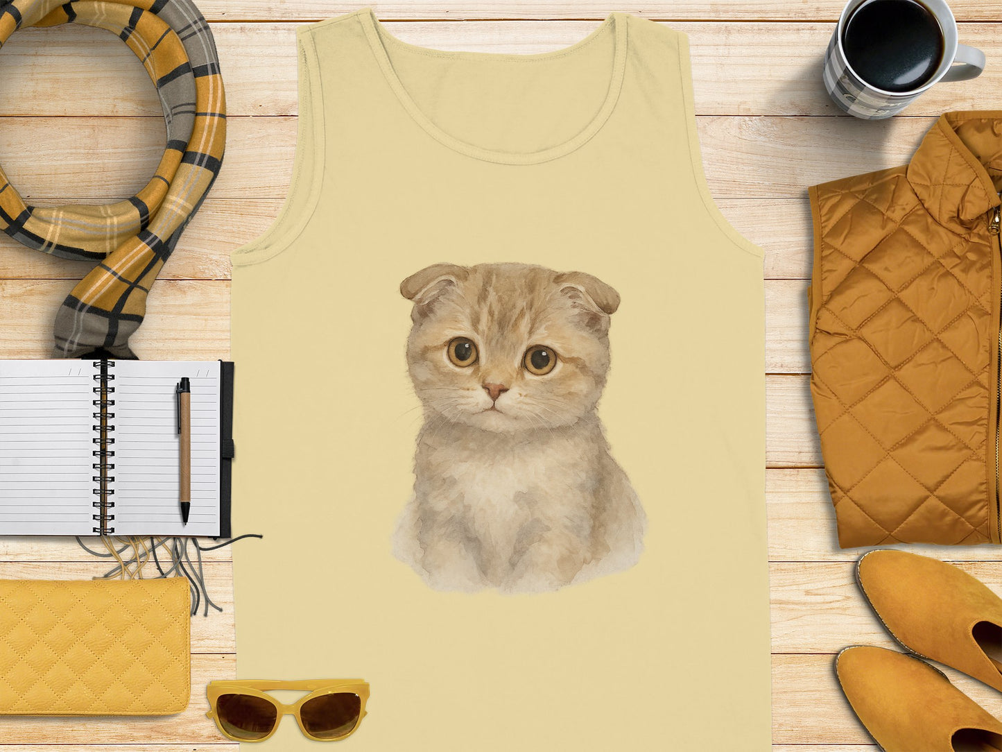 Adorable Kitten Print Cute Cat Theme Tank Top product type