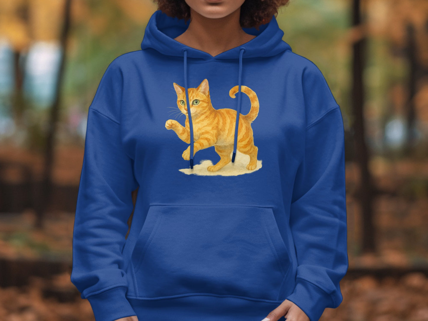 Cozy Blue Hoodie with Cute Cat Design product type