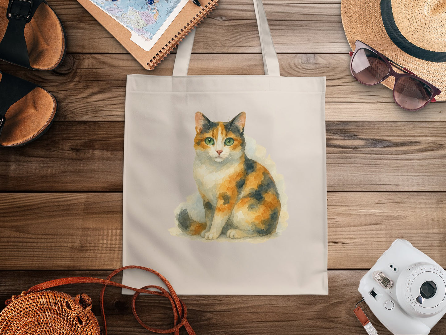 Cute Calico Cat Printed Tote Bag Perfect Everyday Product