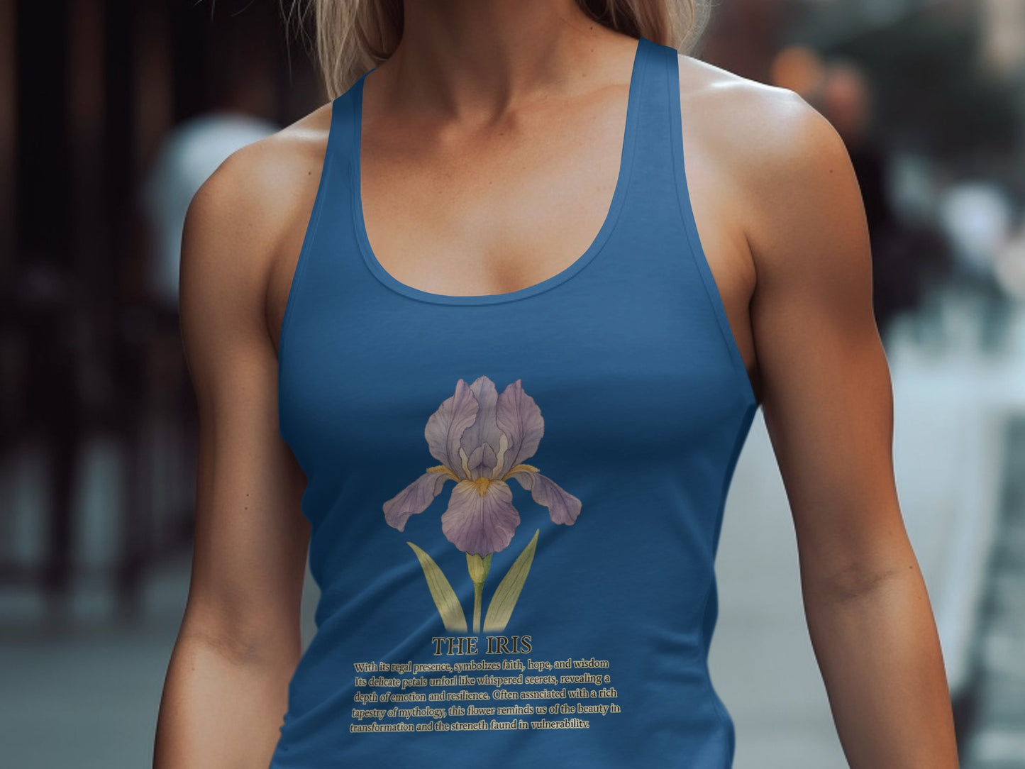 The Iris Design Blue Racerback Tank Top Product
