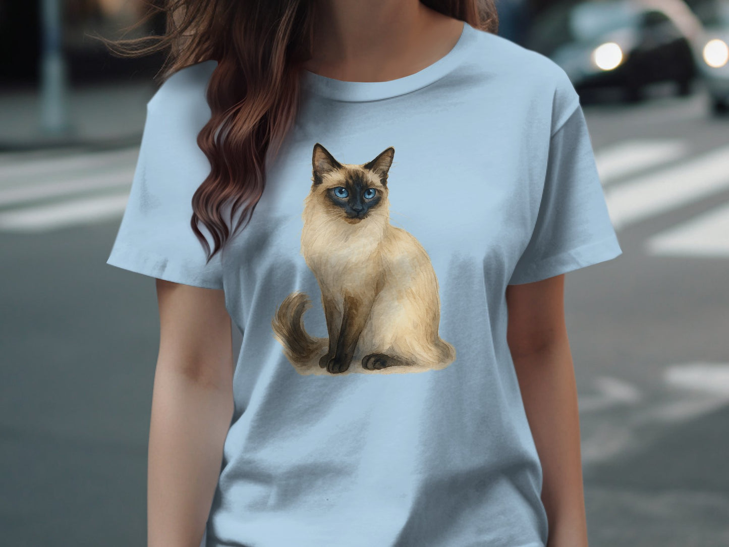 Siamese Cat Graphic Printed Casual T-shirt product