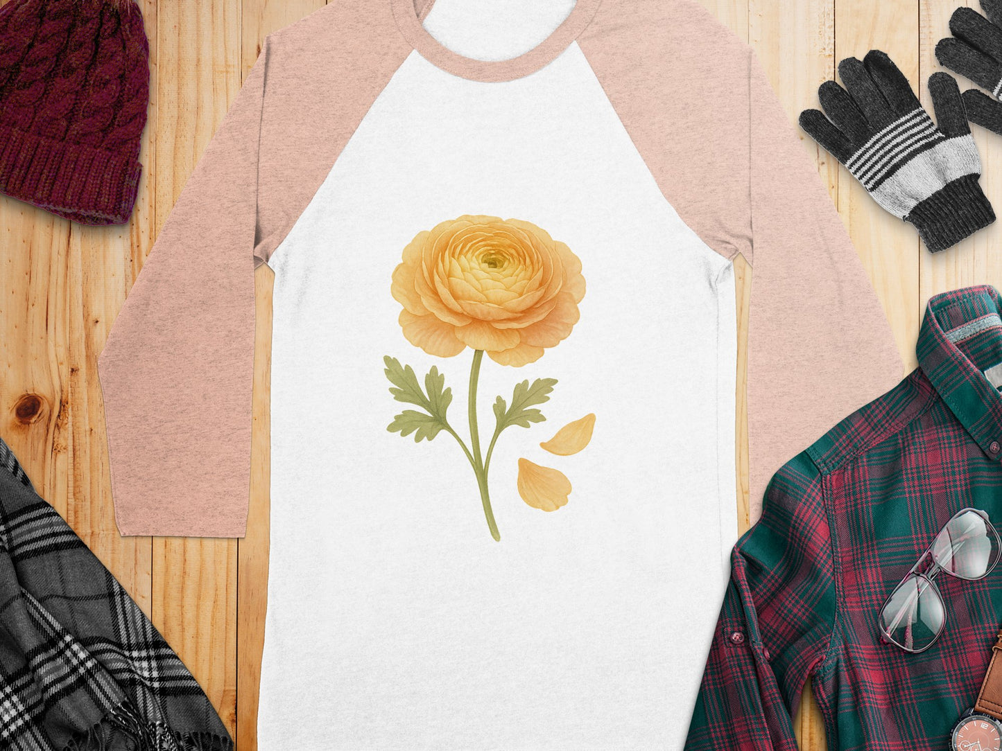 Beautiful Floral Graphic on Casual Long Sleeve Shirt product