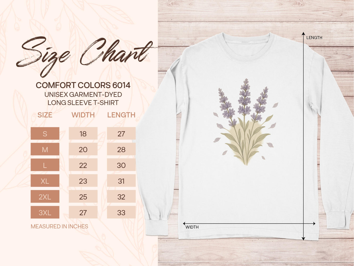Lavender Bouquet Design Long Sleeve T-Shirt product