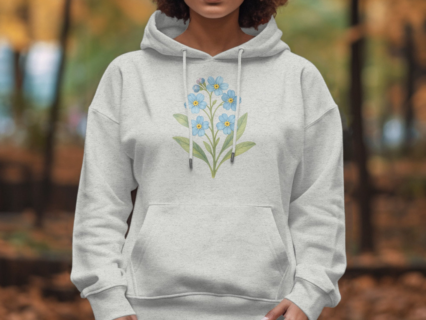 Blue Flower Pattern Hoodie Sweatshirt Casual Wear product