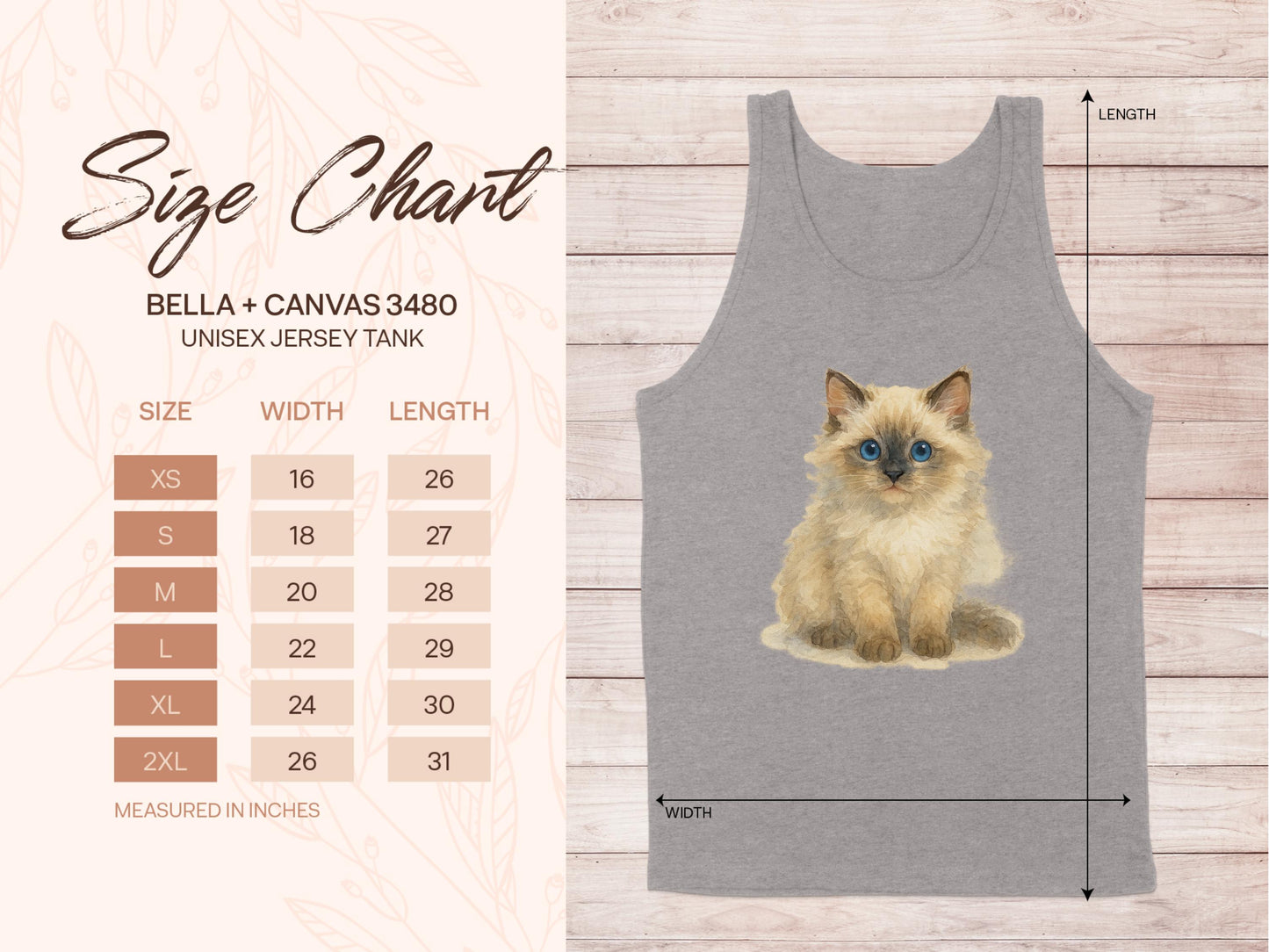 Stylish Tan Unisex Jersey Tank with Cat Print product type