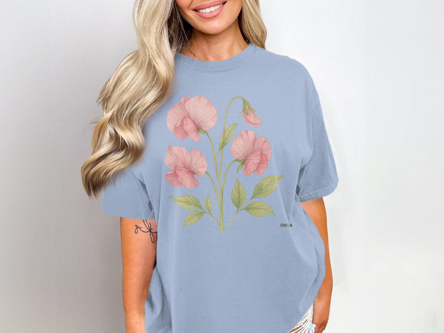 Beautiful Pink Flower Graphic on Comfortable T-Shirt Product