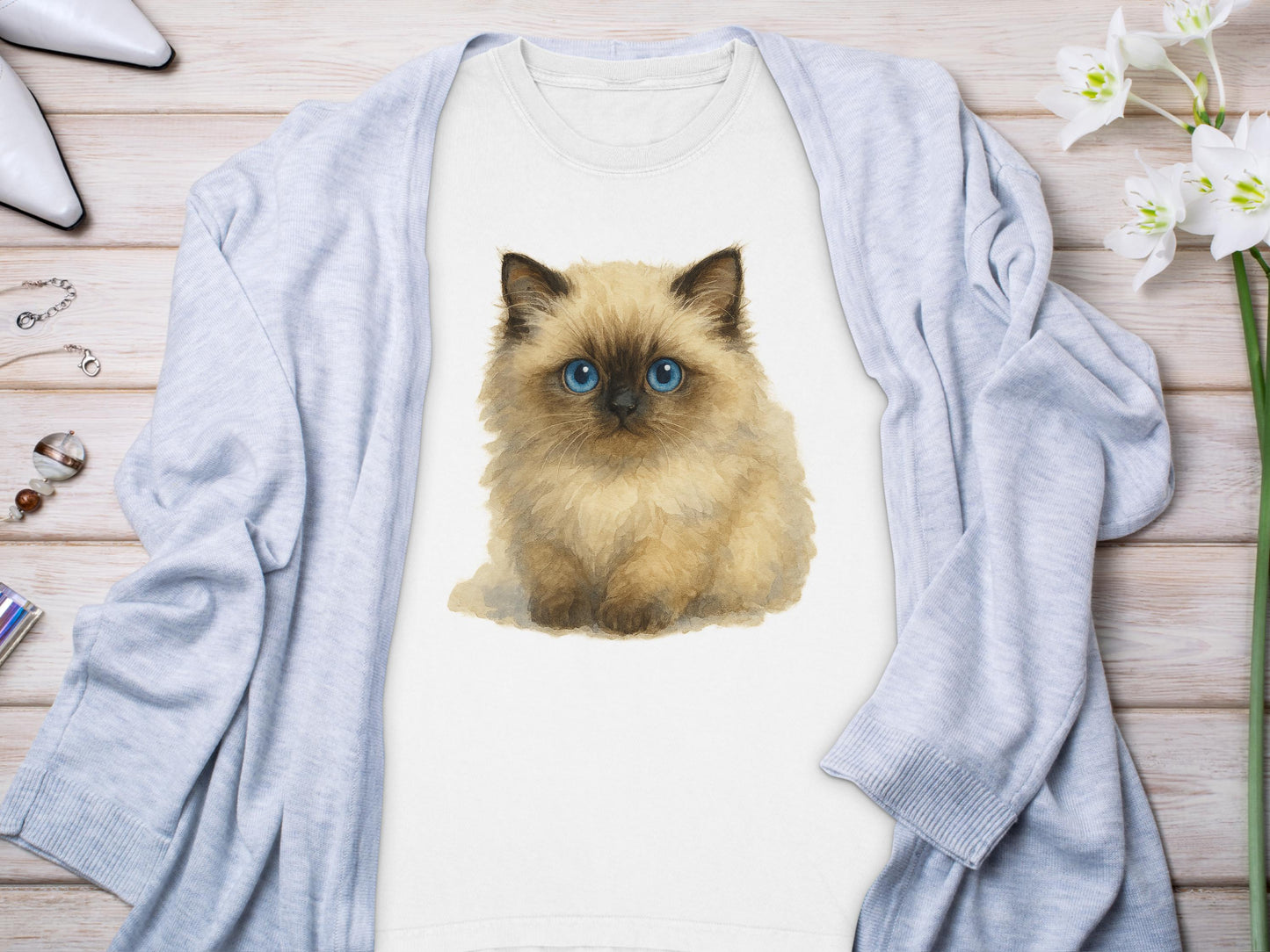 Cute Fluffy Kitten Print on Comfortable Shirt product