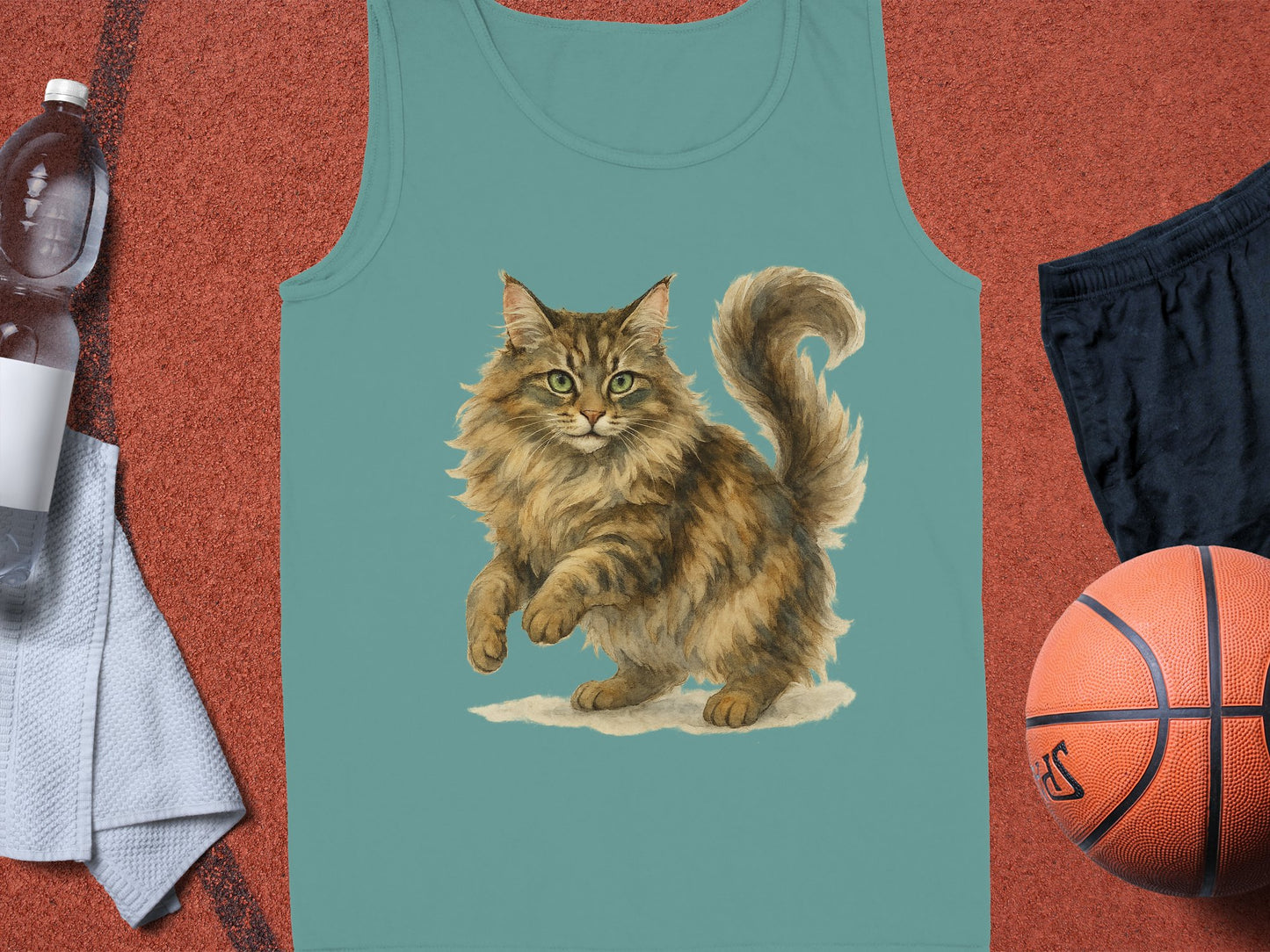 Stunning Artistic Brown Fluffy Cat Graphic Tank product type