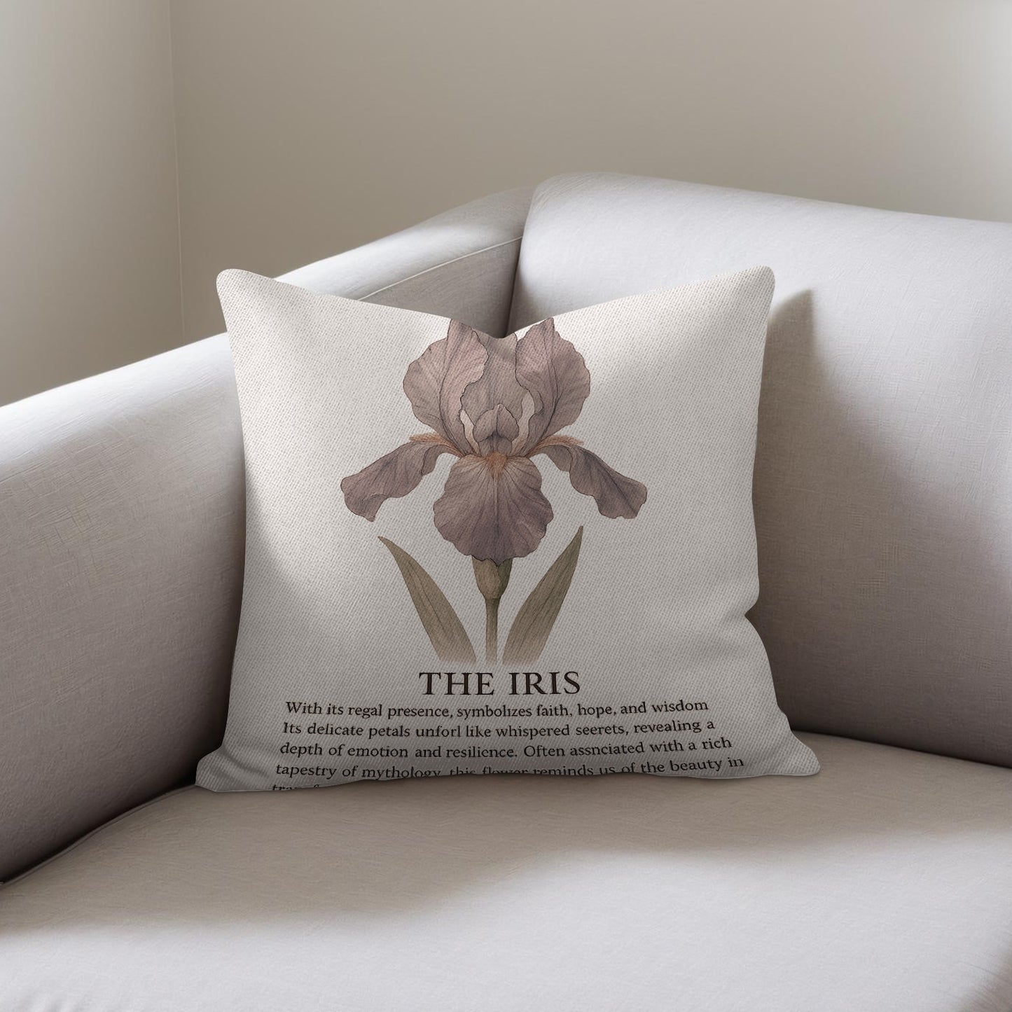 Floral The Iris Throw Pillow with Artistic Print product