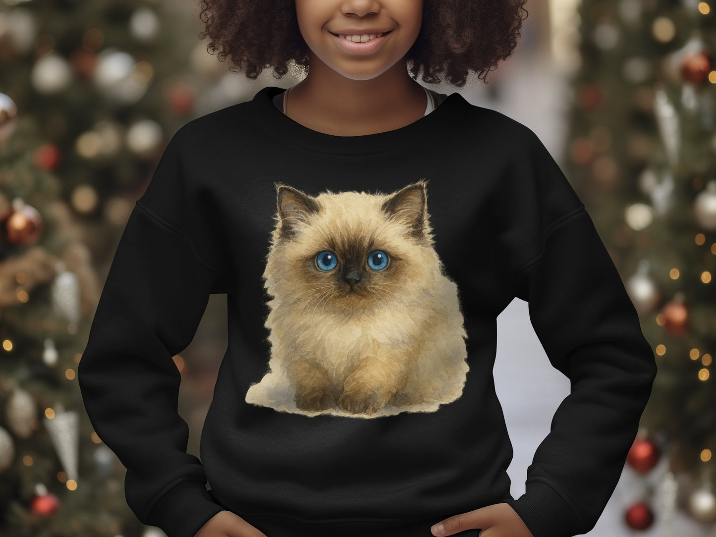 Cute Kitten with Blue Eyes Printed Sweatshirt product