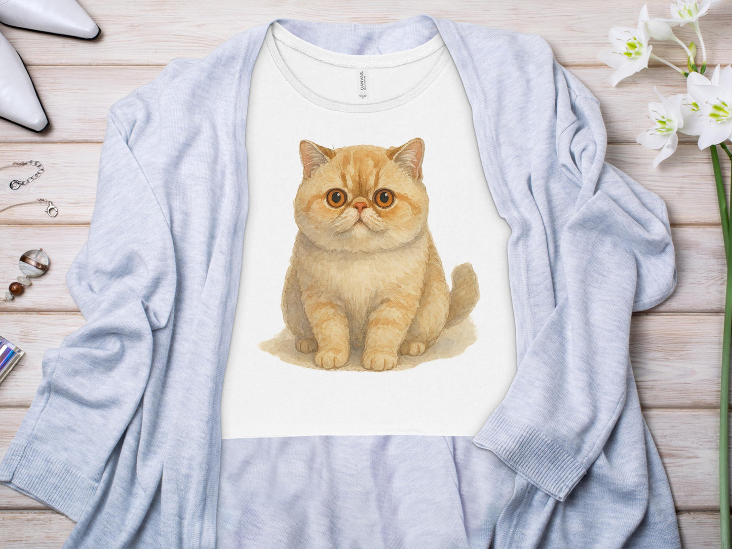 Cute Cat Illustration Cozy Fashion Shirt product
