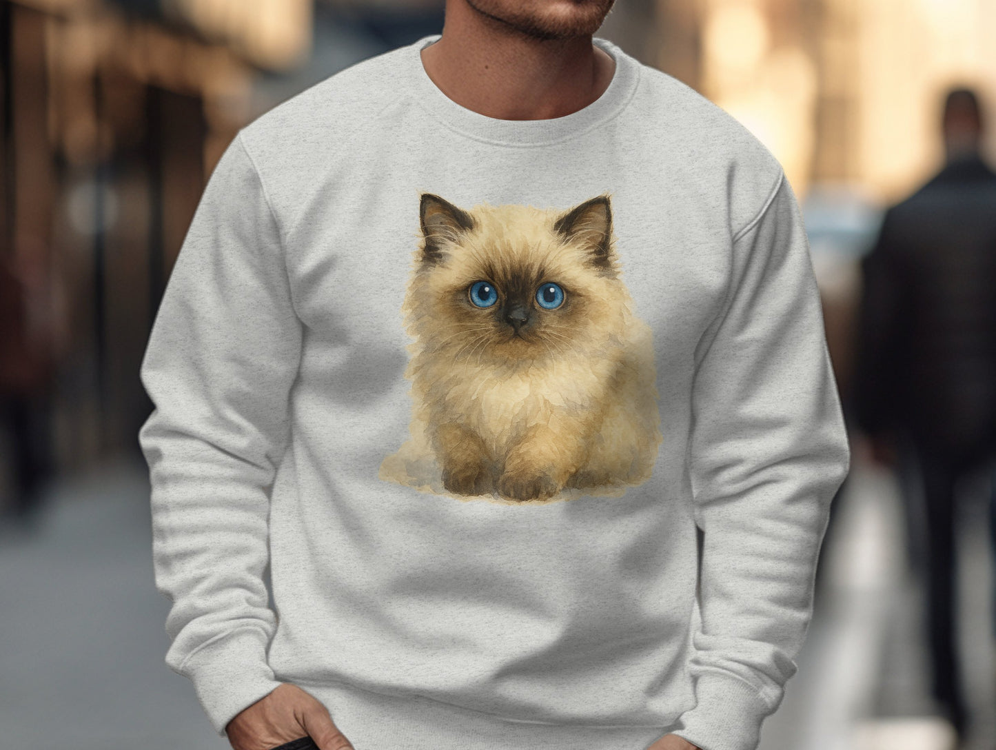 Cute Blue-Eyed Kitten Printed Sweatshirt product
