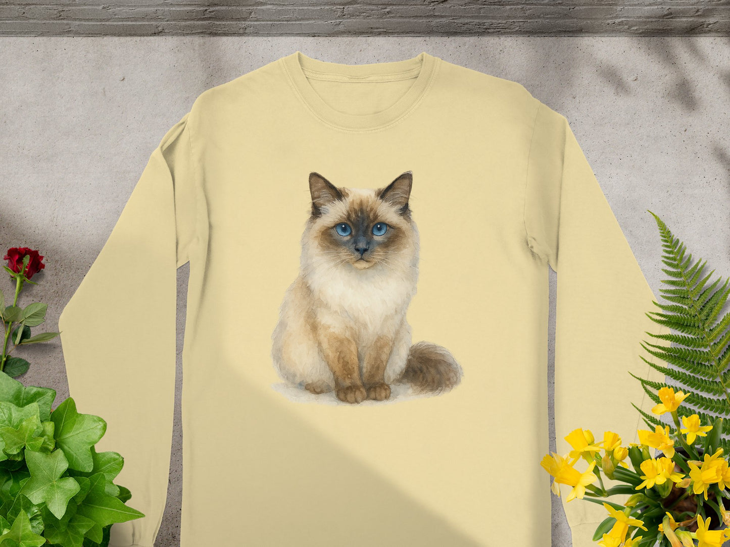 Adorable Siamese Cat Print Long Sleeve Shirt product type