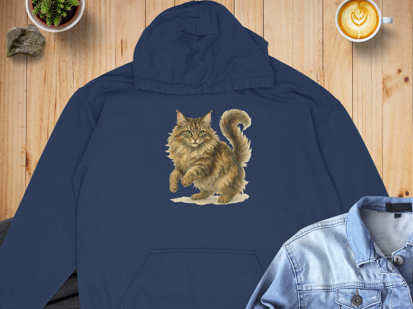 Adorable Playful Cat Design Hooded Sweatshirt product