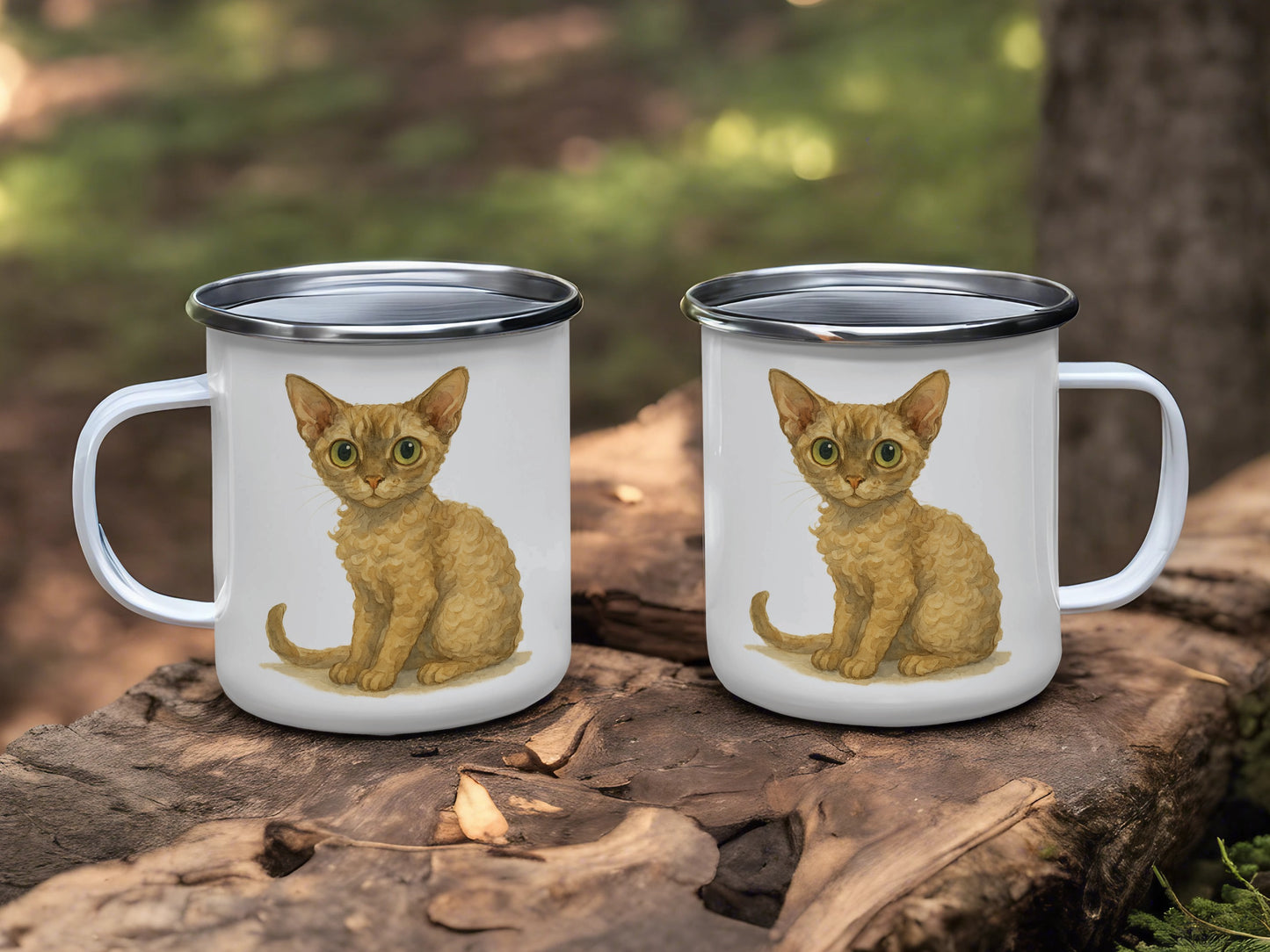 Cute Cat Artwork on White Enamel Campfire Mug product