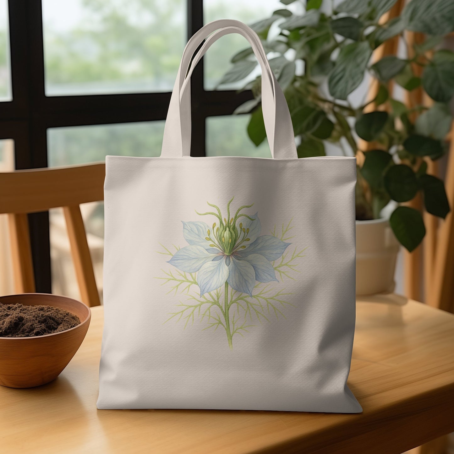 Elegant Floral Design White Tote Bag product